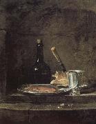 Jean Baptiste Simeon Chardin Silver glasses have lunch painting